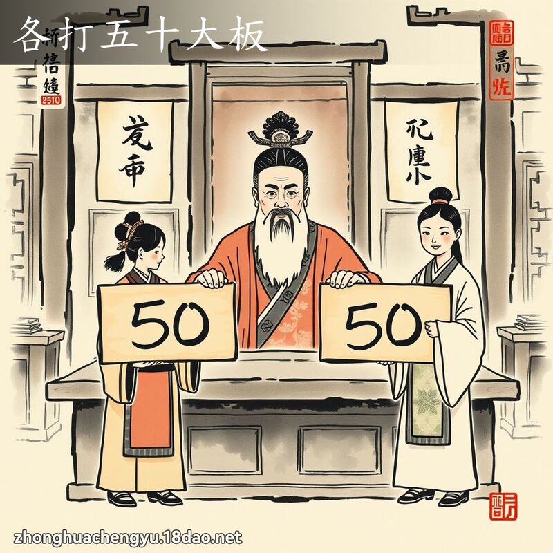 各打五十大板 配图