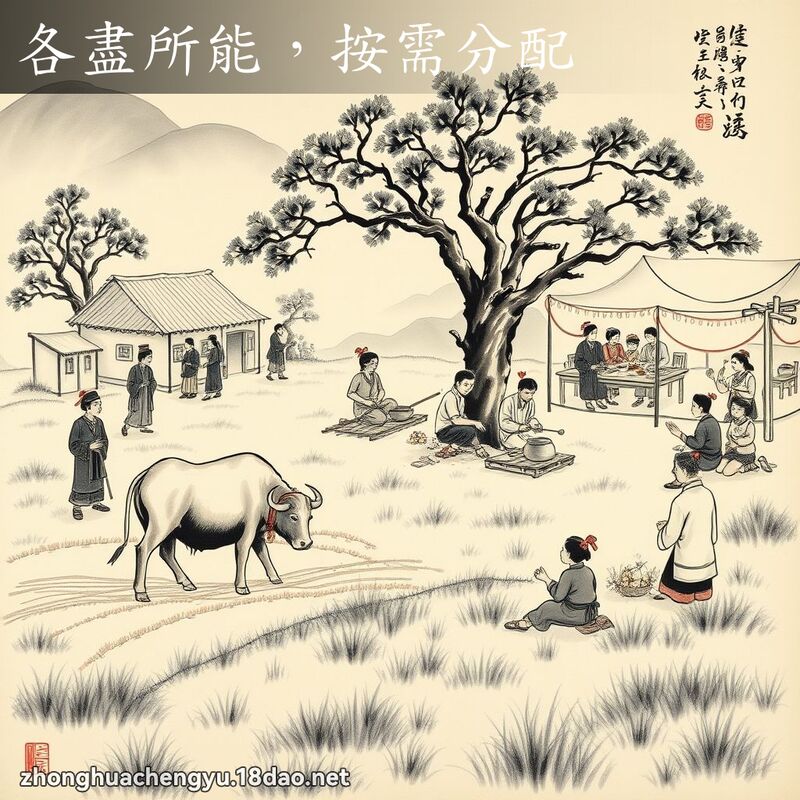 各盡所能,按需分配 配图