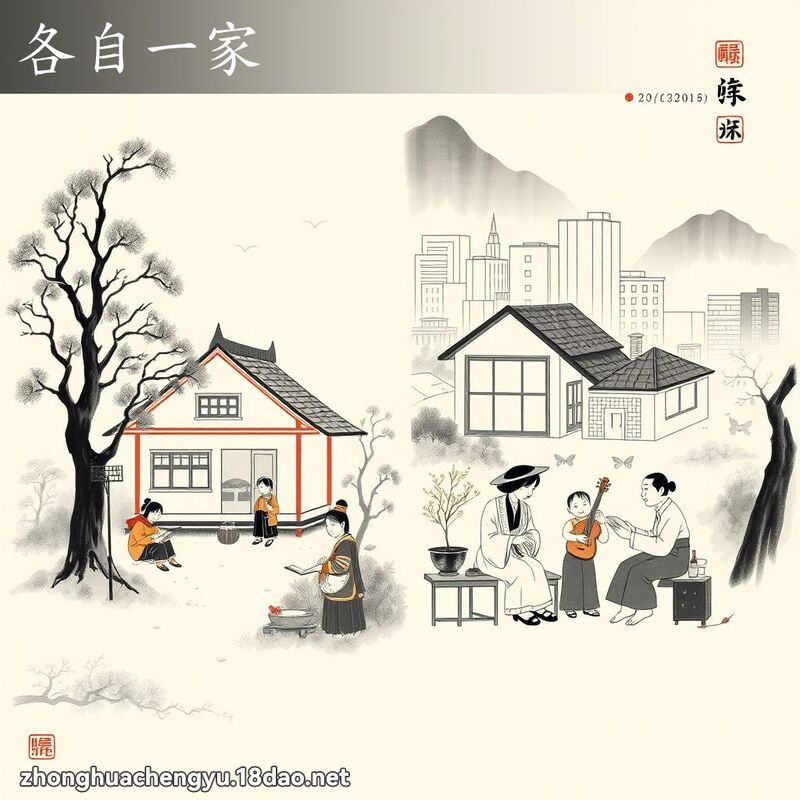各自一家 配图
