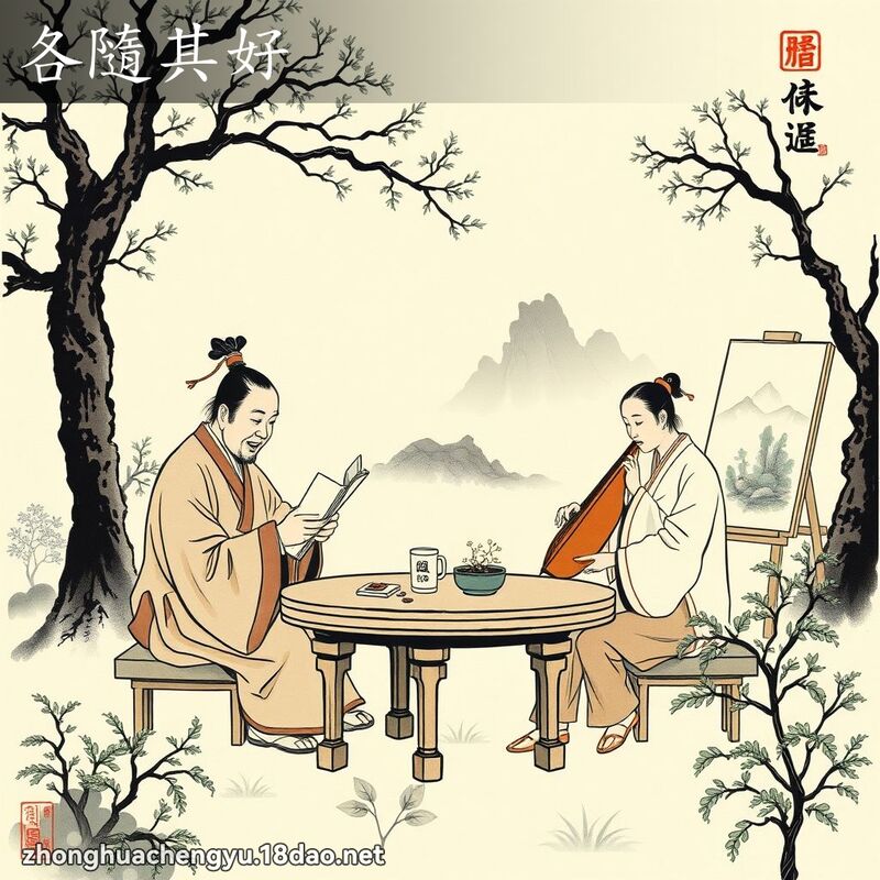 各隨其好 - 中華成語配圖