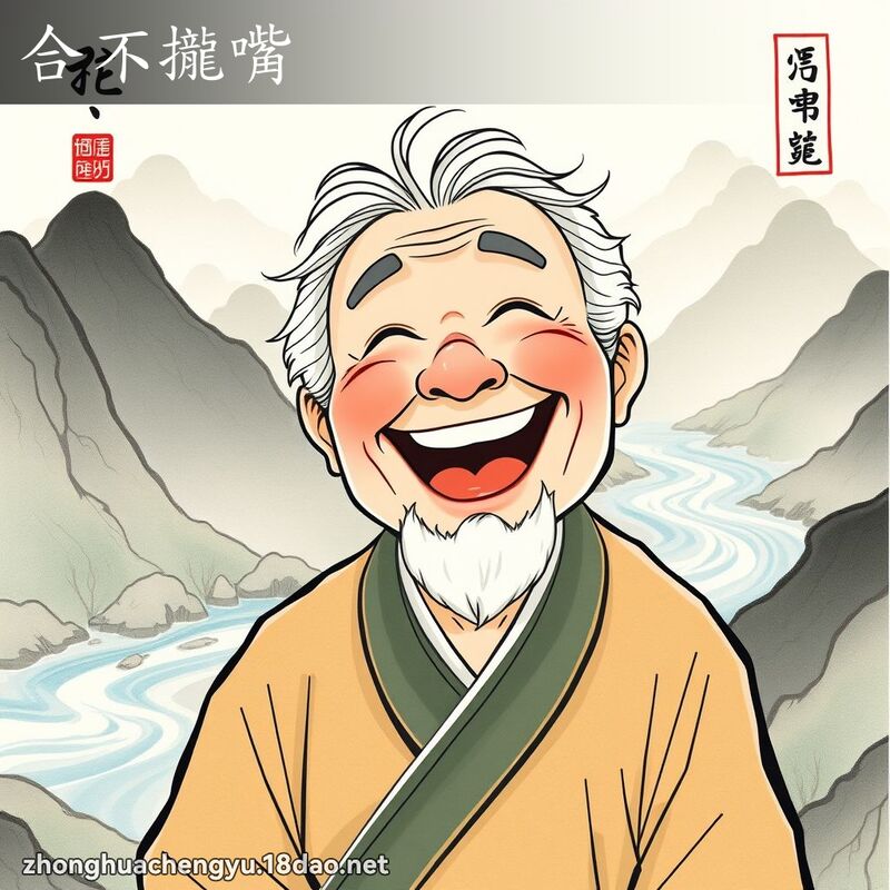合不攏嘴 - 中華成語配圖