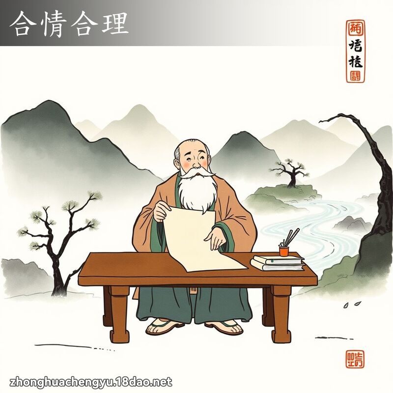 合情合理 - 中华成语配图