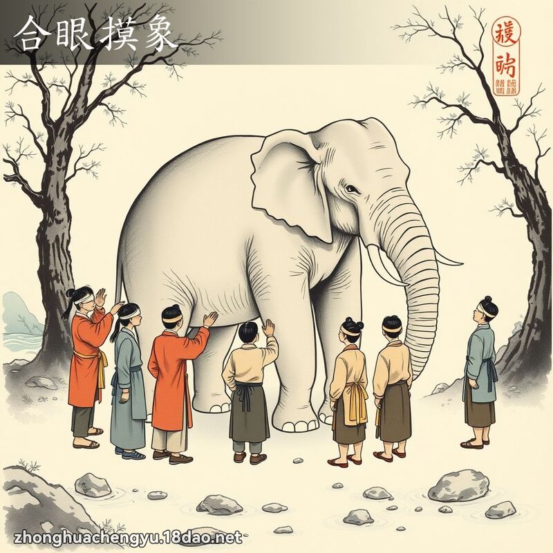 合眼摸象 配图