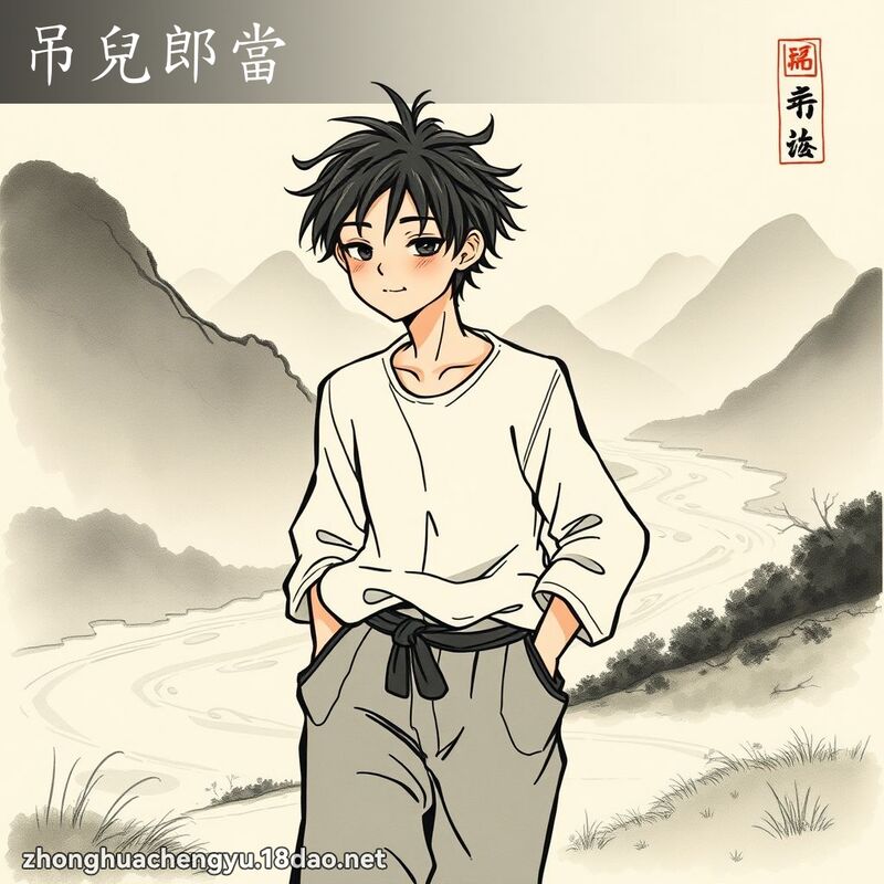 吊兒郎當 - 中華成語配圖