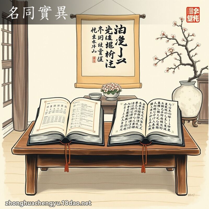 名同實異 配图