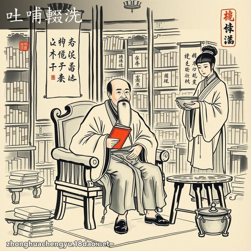 吐哺輟洗 配图