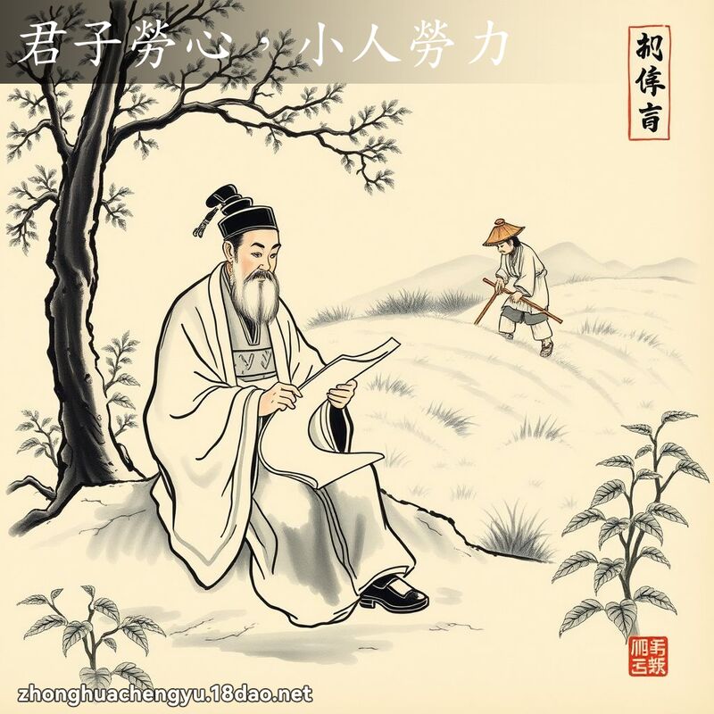 君子劳心，小人劳力 配图