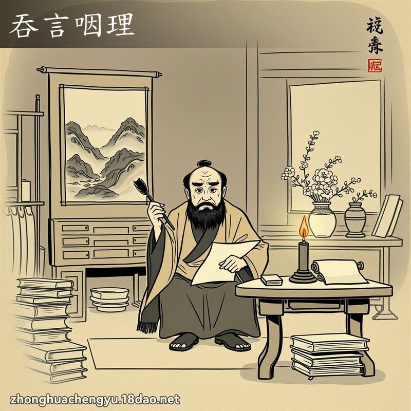 吞言咽理 配图