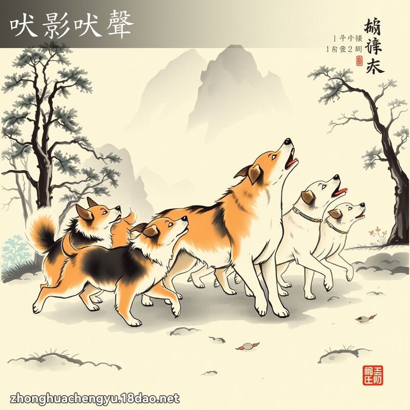 吠影吠声 - 中华成语配图