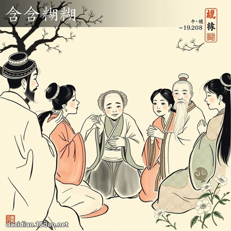 含含糊糊 - 中華成語配圖