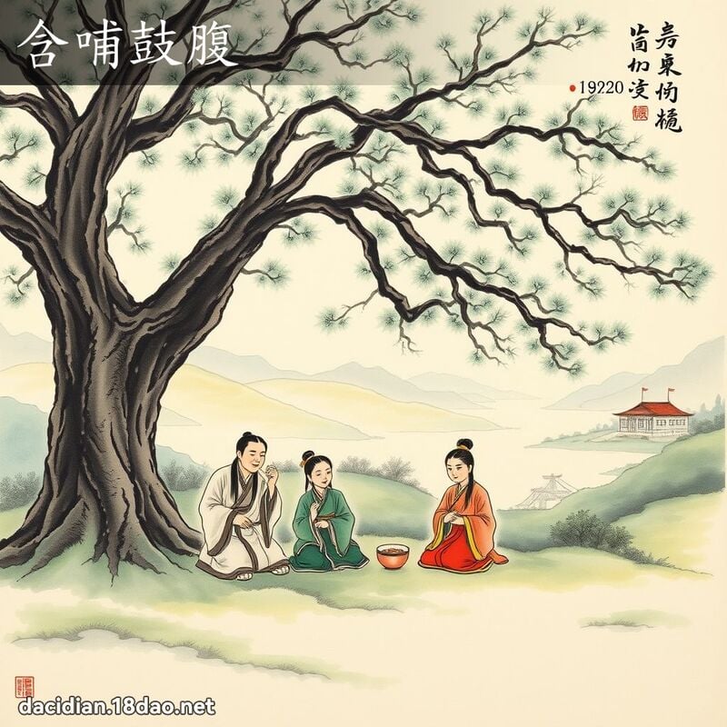含哺鼓腹 - 中華成語配圖
