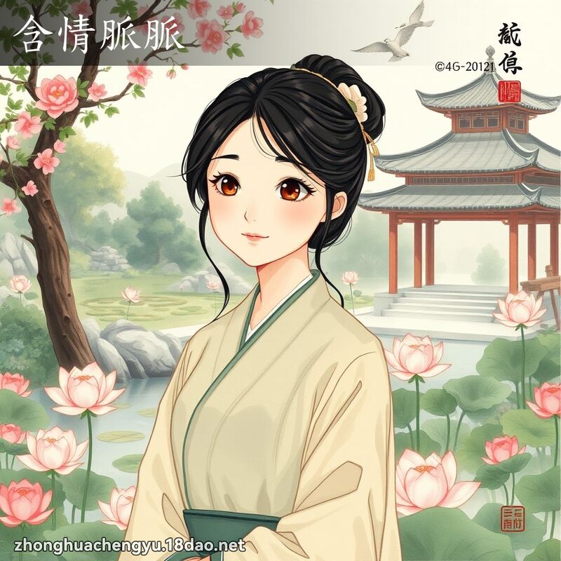 含情脈脈 - 中華成語配圖
