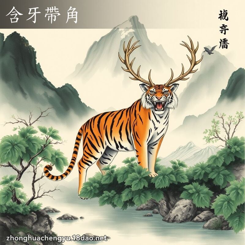 含牙帶角 配图