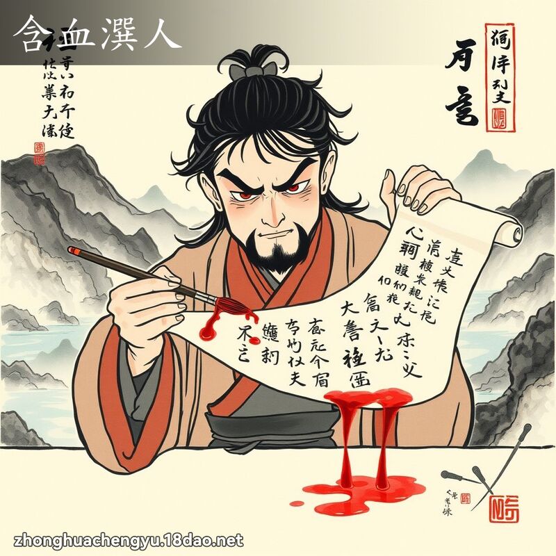 含血潠人 配图