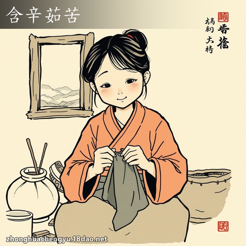 含辛茹苦 配图