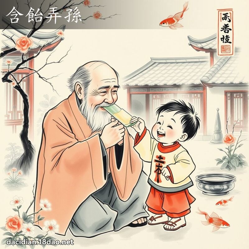 含飴弄孫 - 中華成語配圖