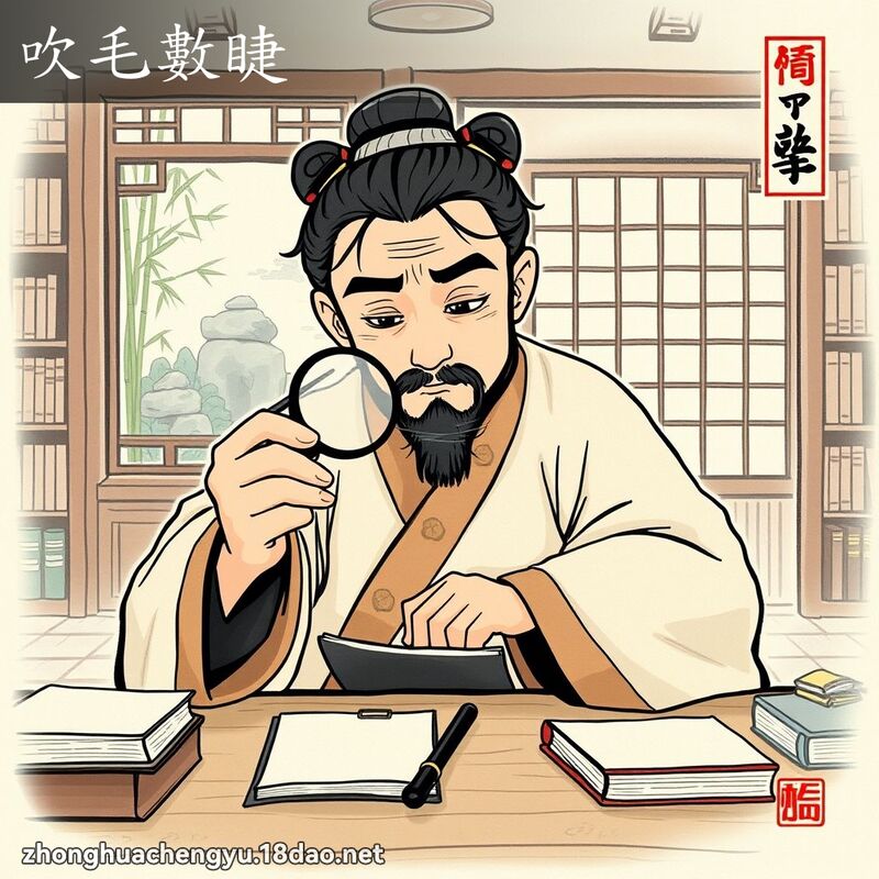 吹毛數睫 配图