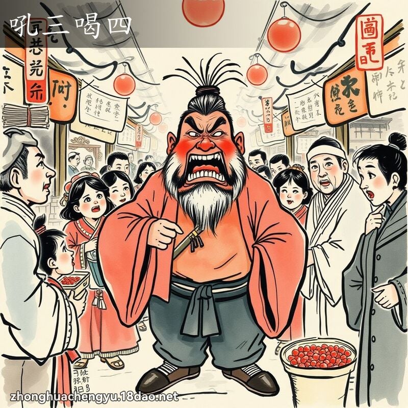 吼三喝四 配图