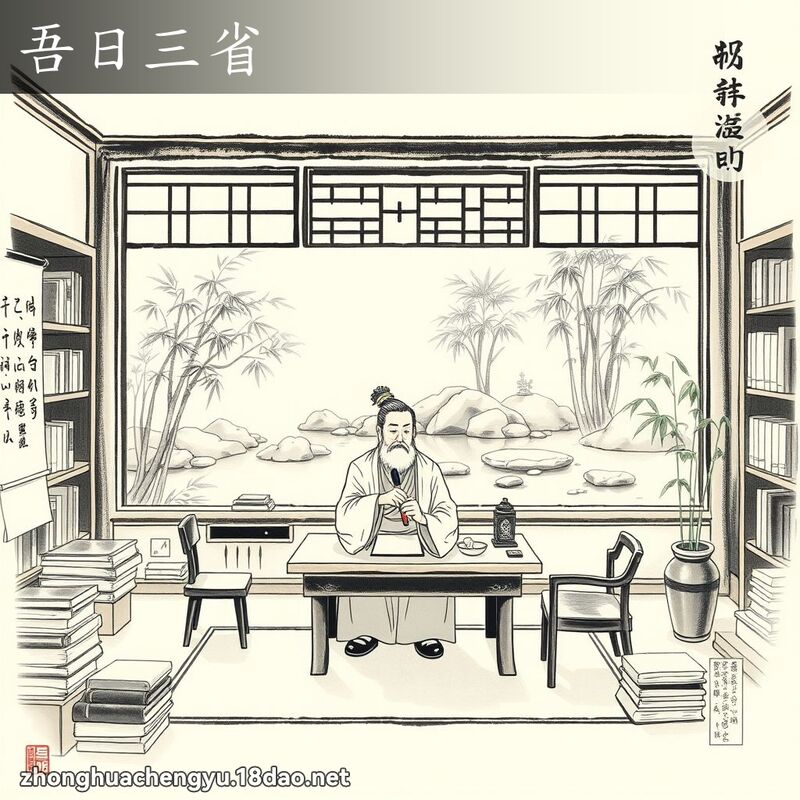 吾日三省 配图