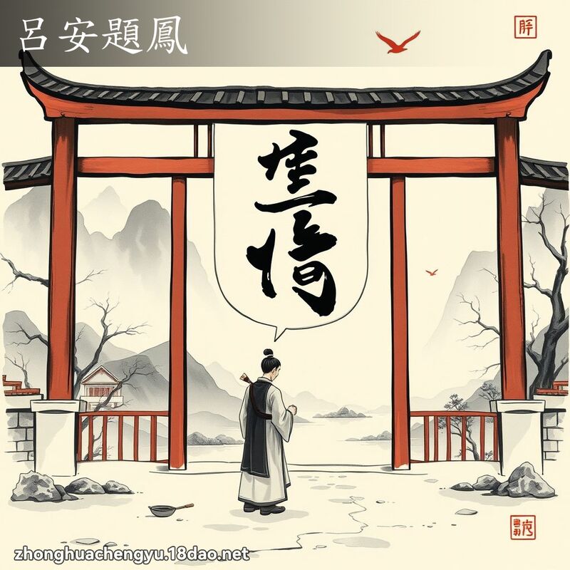 呂安題鳳 配图