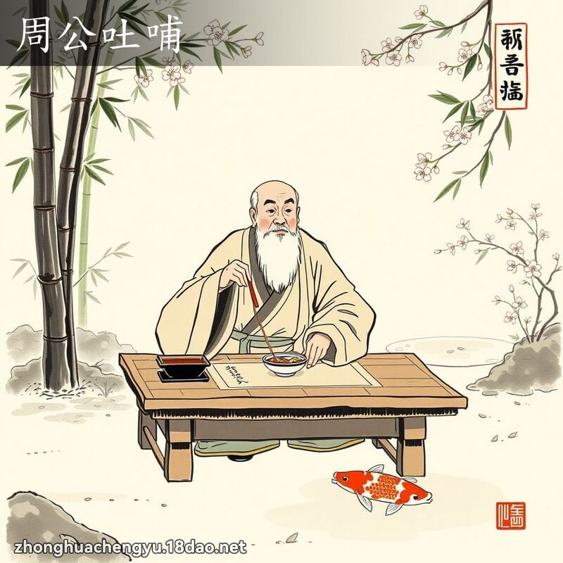 周公吐哺 配图