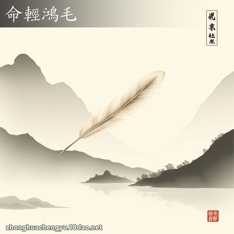 命輕鴻毛 - 中華成語配圖