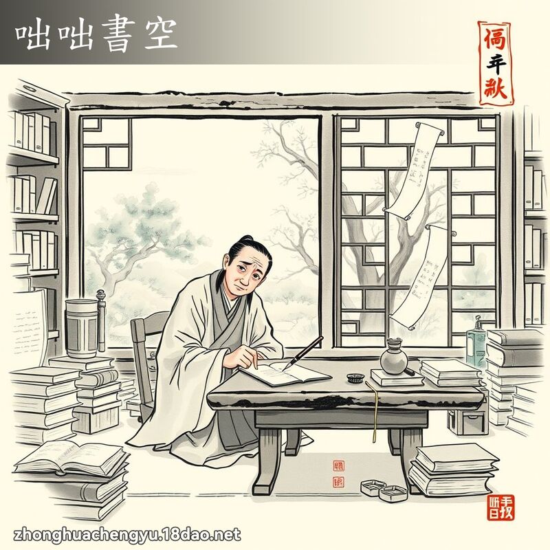 咄咄书空 - 中华成语配图