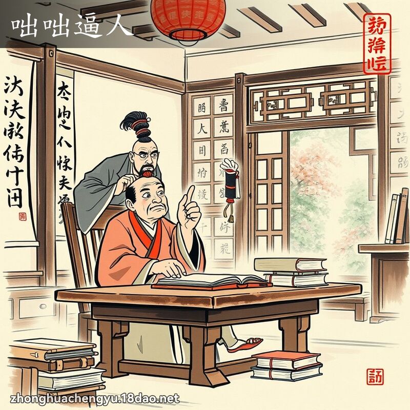 咄咄逼人 - 中华成语配图