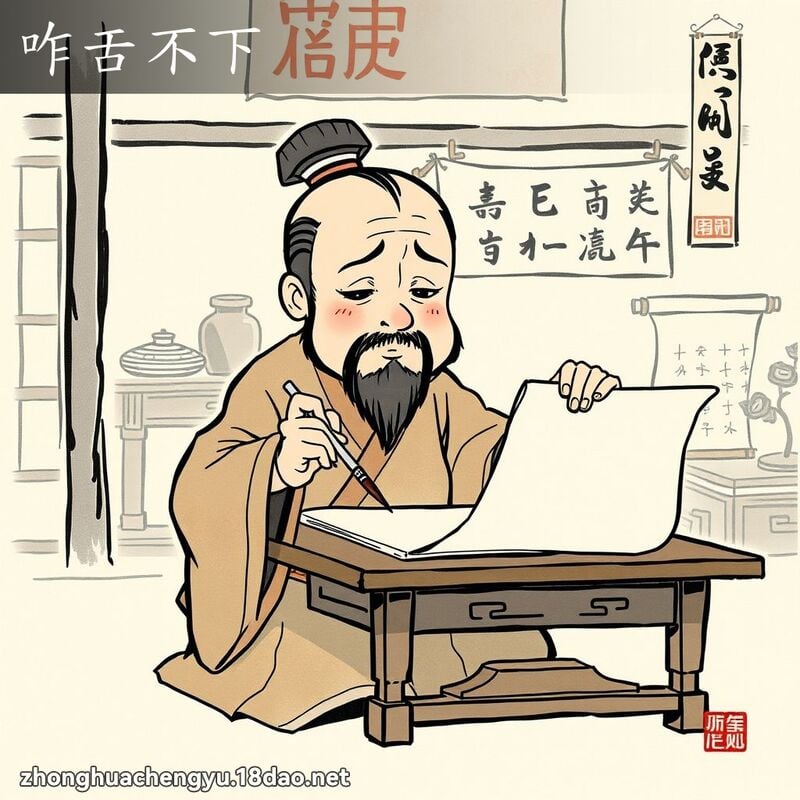咋舌不下 - 中華成語配圖