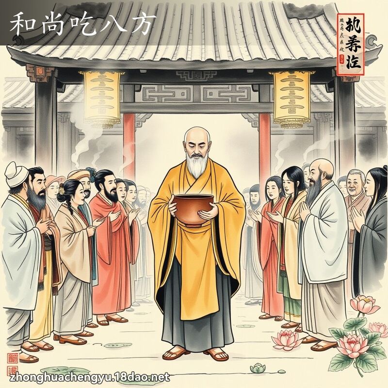 和尚吃八方 配图