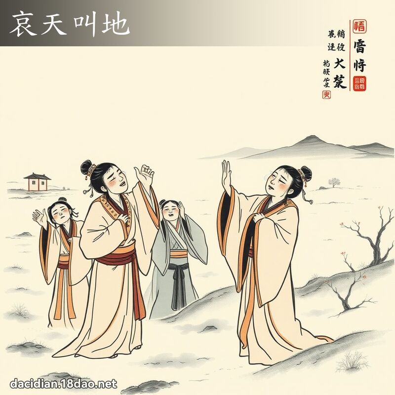 哀天叫地 - 中华成语配图