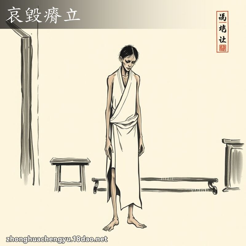 哀毀瘠立 配图