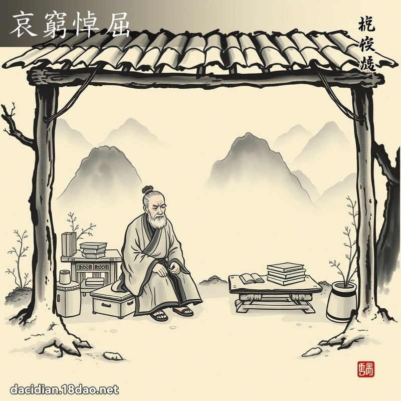 哀穷悼屈 - 中华成语配图