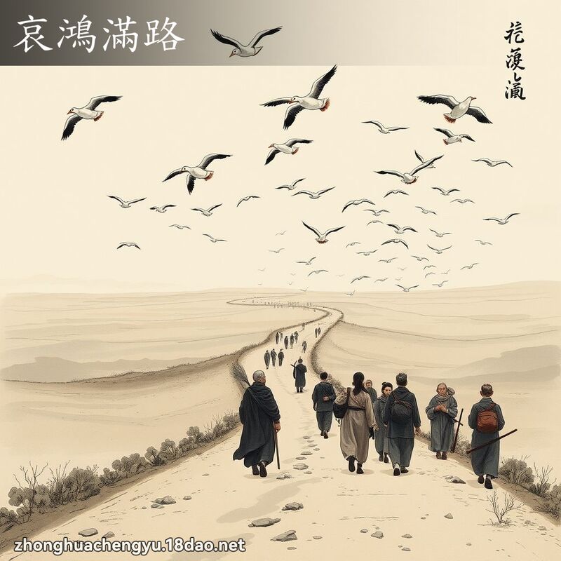 哀鴻滿路 - 中華成語配圖