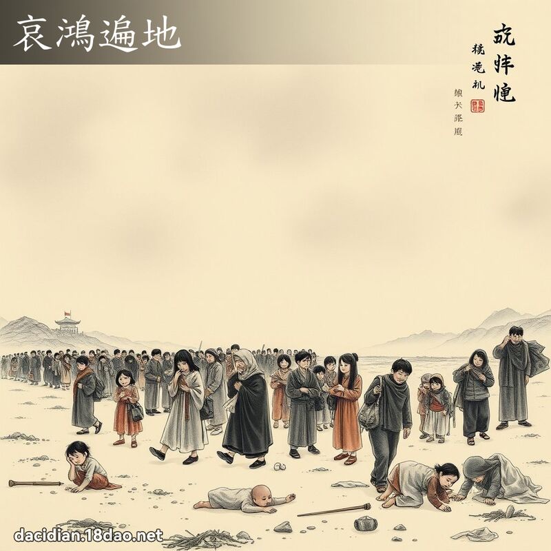 哀鸿遍地 - 中华成语配图