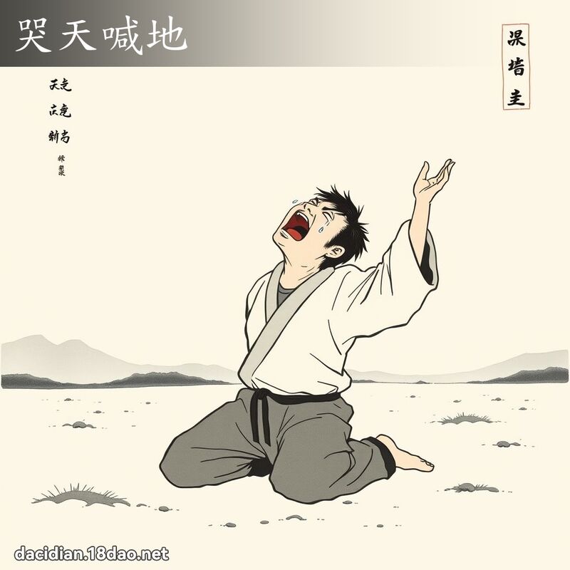 哭天喊地 - 中華成語配圖