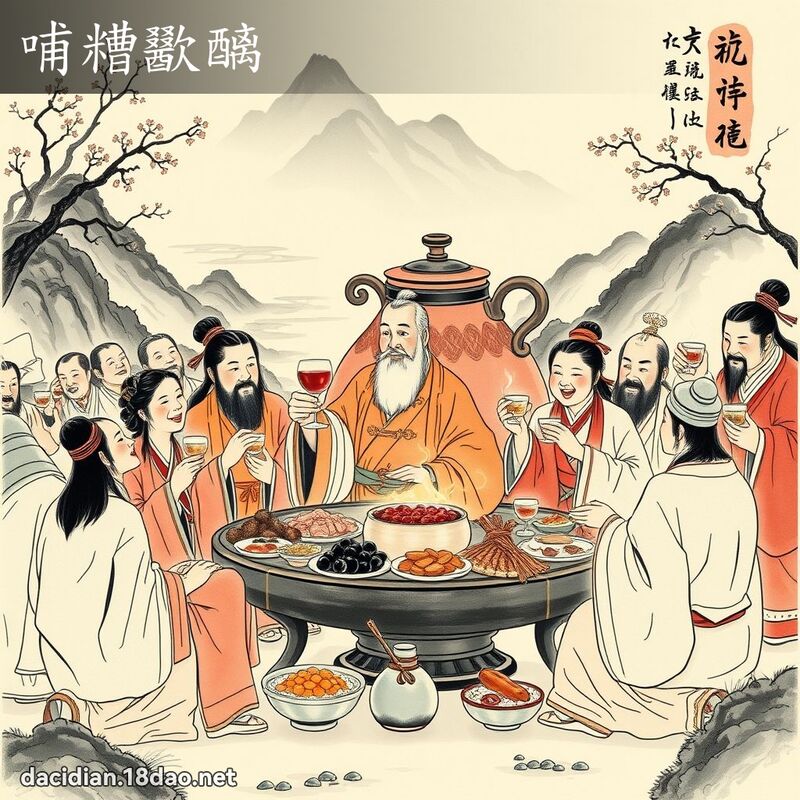 哺糟歠醨 - 中華成語配圖