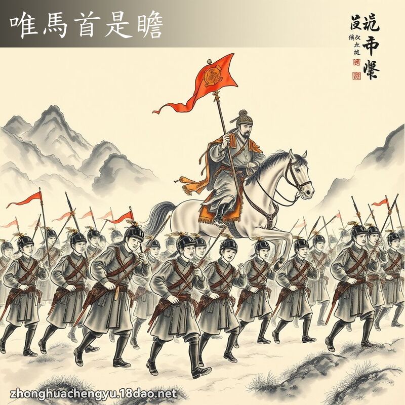 唯馬首是瞻 - 中華成語配圖