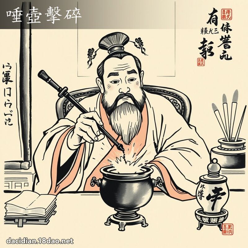 唾壶击碎 - 中华成语配图