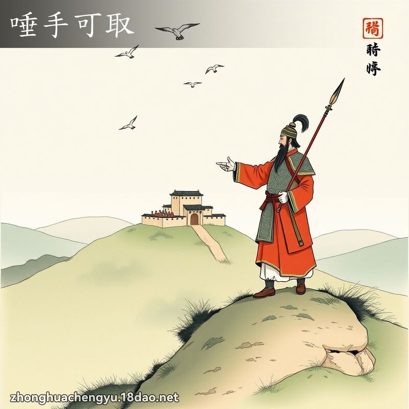 唾手可取 - 中華成語配圖