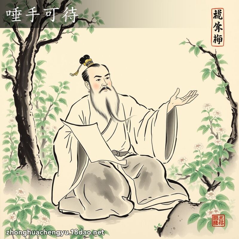 唾手可待 - 中華成語配圖