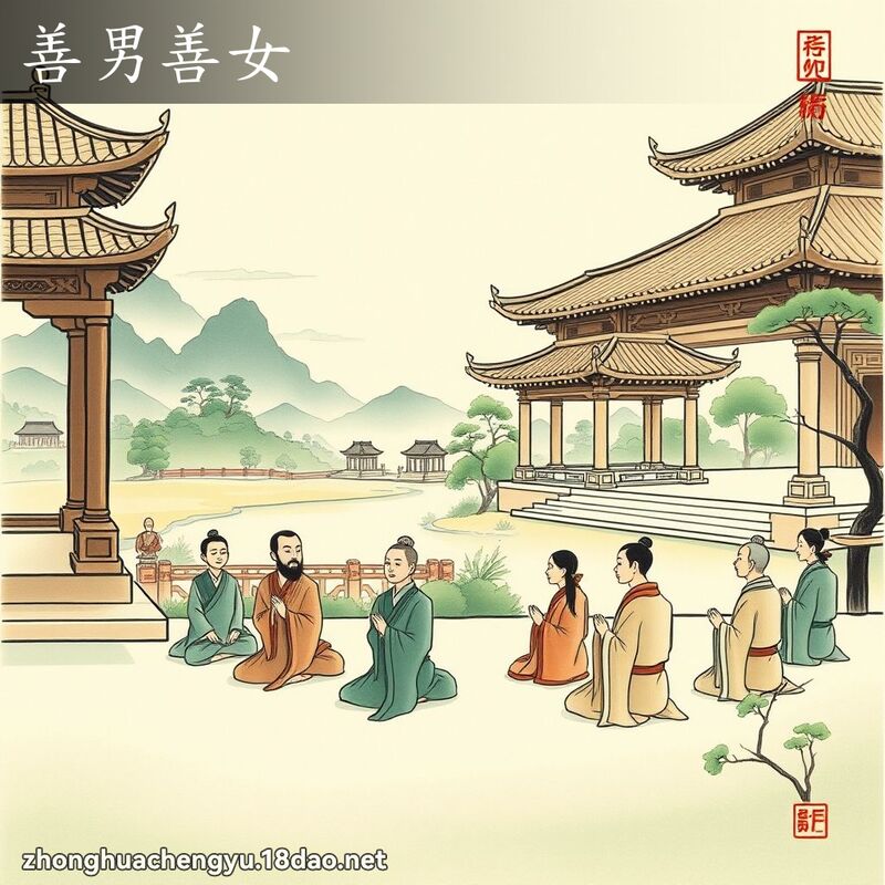 善男善女 - 中華成語配圖