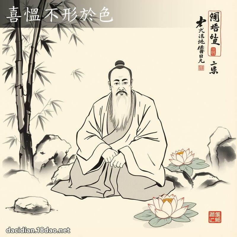 喜慍不形於色 - 中華成語配圖