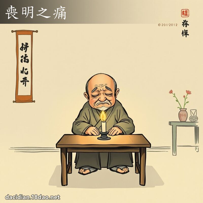 喪明之痛 - 中華成語配圖