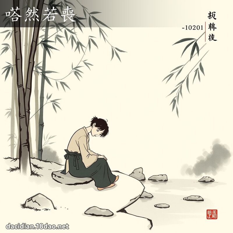 嗒然若丧 - 中华成语配图