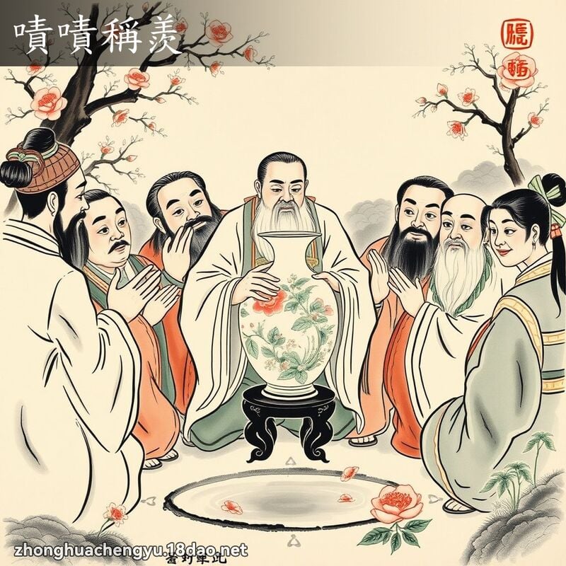 嘖嘖稱羨 - 中華成語配圖