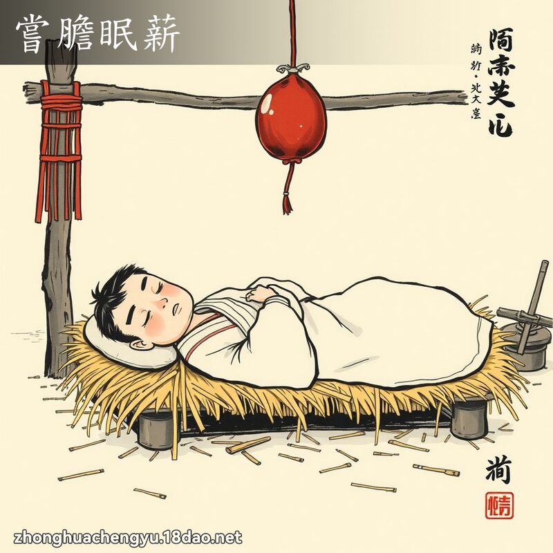 嘗膽眠薪 - 中華成語配圖