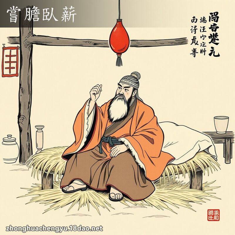 嘗膽臥薪 - 中華成語配圖