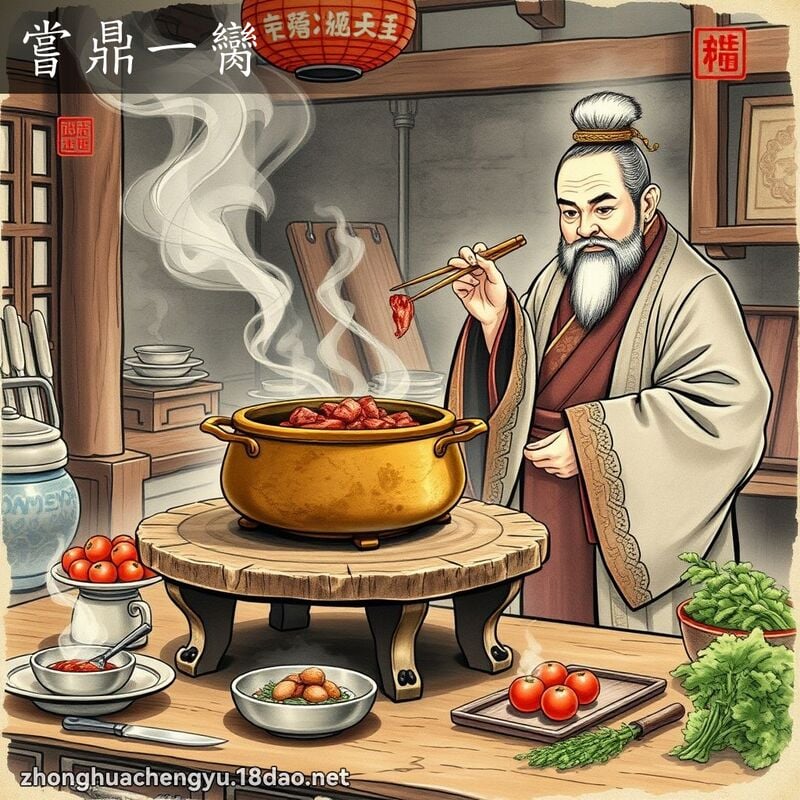 嘗鼎一臠 - 中華成語配圖