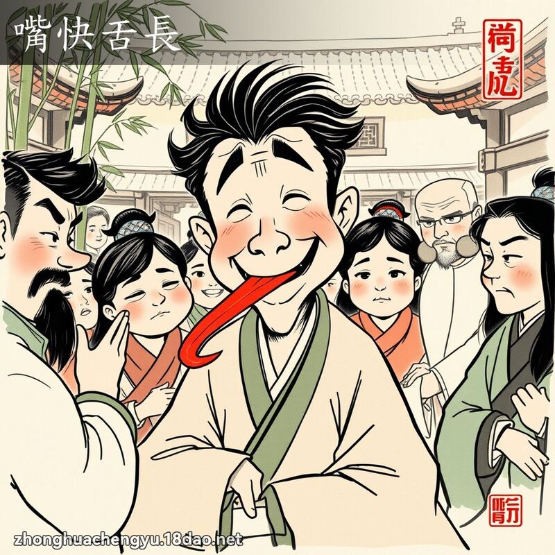 嘴快舌長 配图